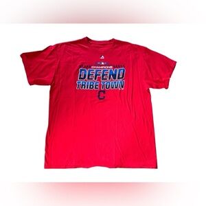 Cleveland Indians Defend Tribe Town 2018 T Shirt Men Size XL Majestic